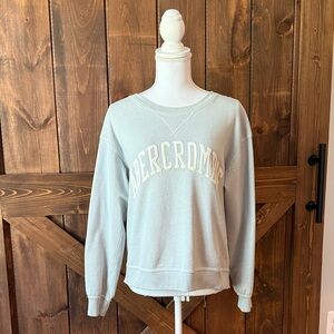 Abercrombie & Fitch Women's Soft Blue Crew Neck Sweater
